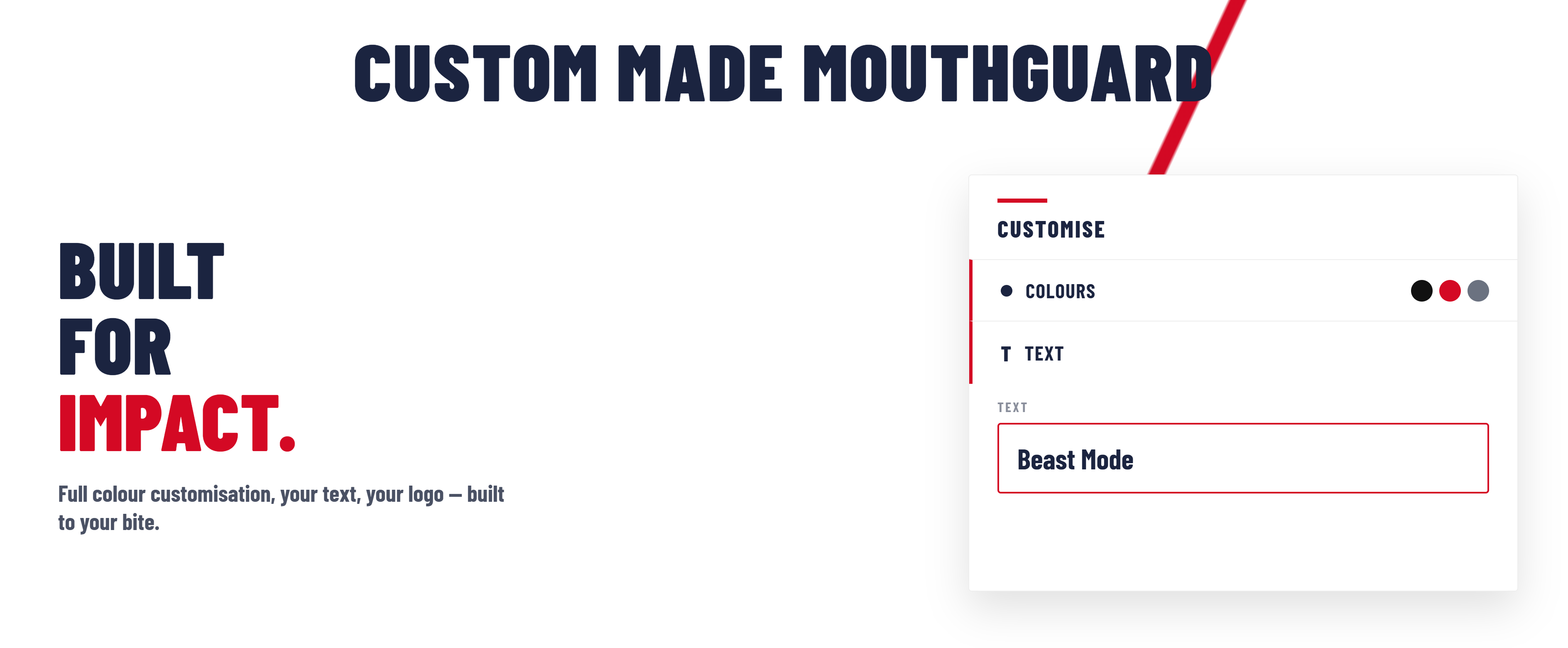 CHAMP custom mouthguard builder — LiteCHAMP, ProCHAMP and EliteCHAMP designs for NRL, AFL and combat sports