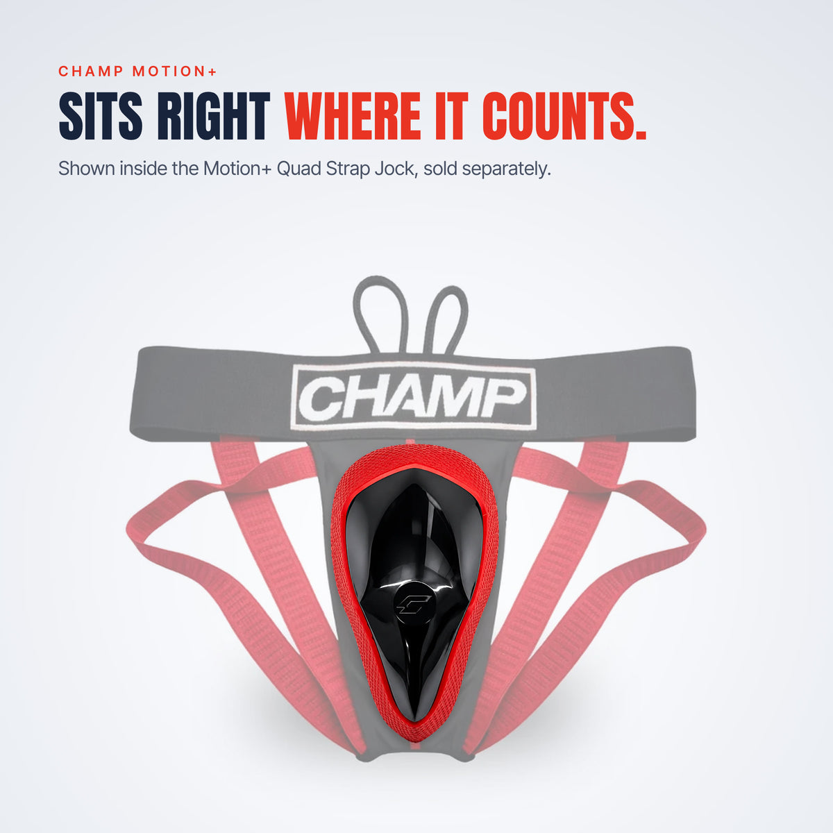Performance Cup sitting in position in the CHAMP Motion+ Jock