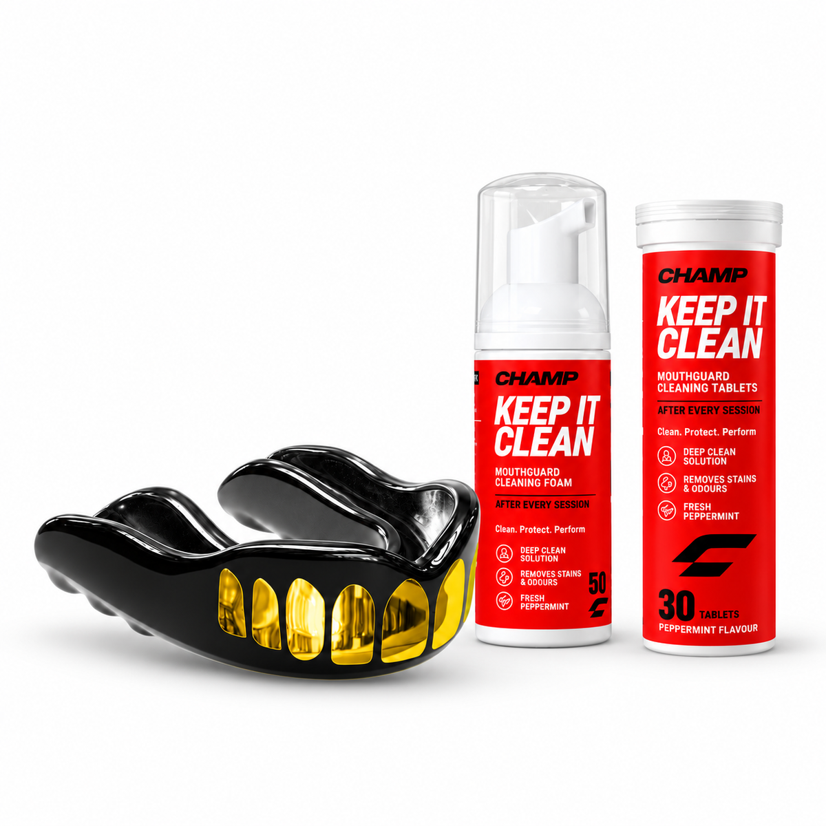 CHAMP GripFIT Mouthguard with Keep It Clean Care Kit