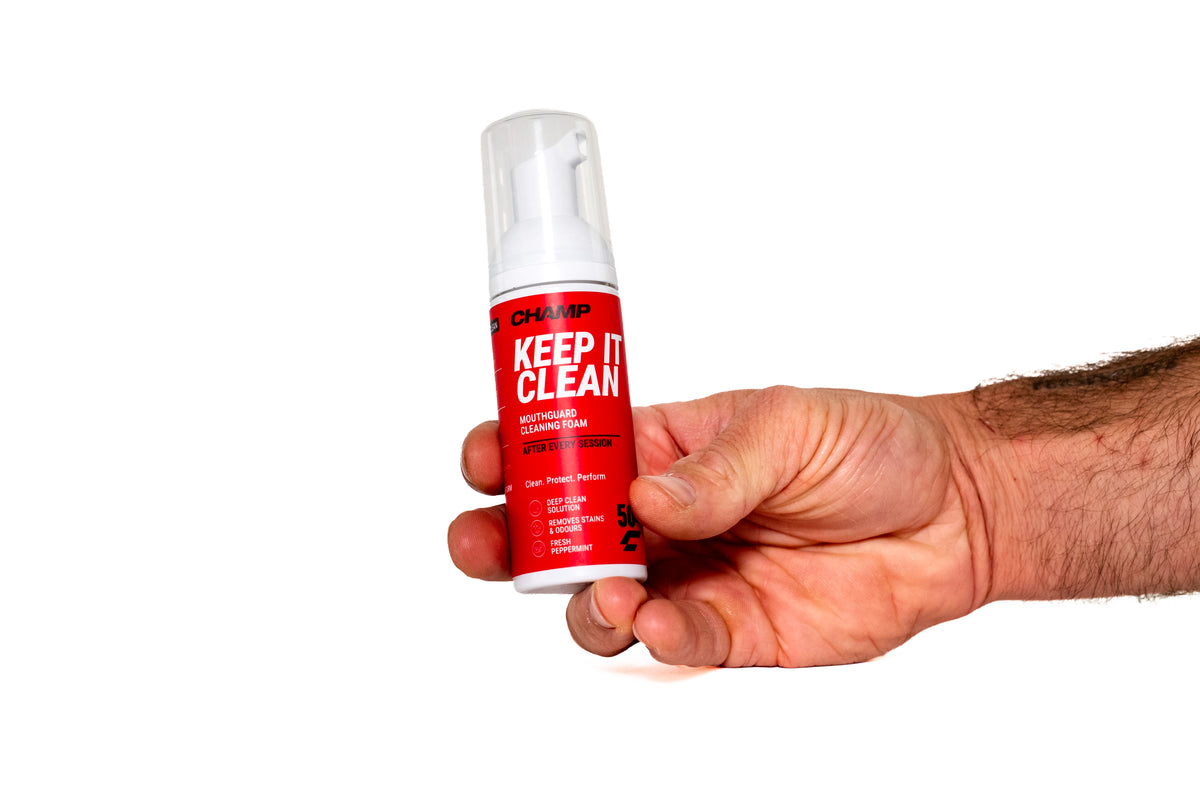 CHAMP Mouthguard Cleaning Foam bottle