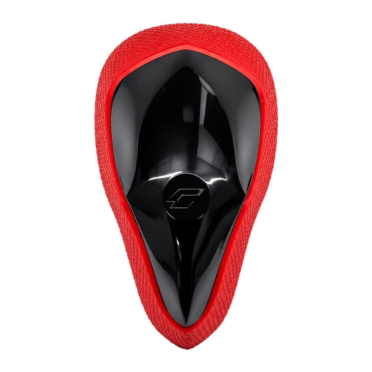 CHAMP Motion+ Performance Cup, black and red hard-shell groin cup