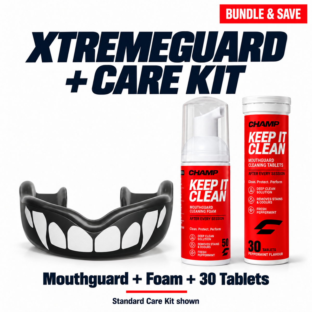 XtremeGUARD Mouthguard + Care Kit bundle