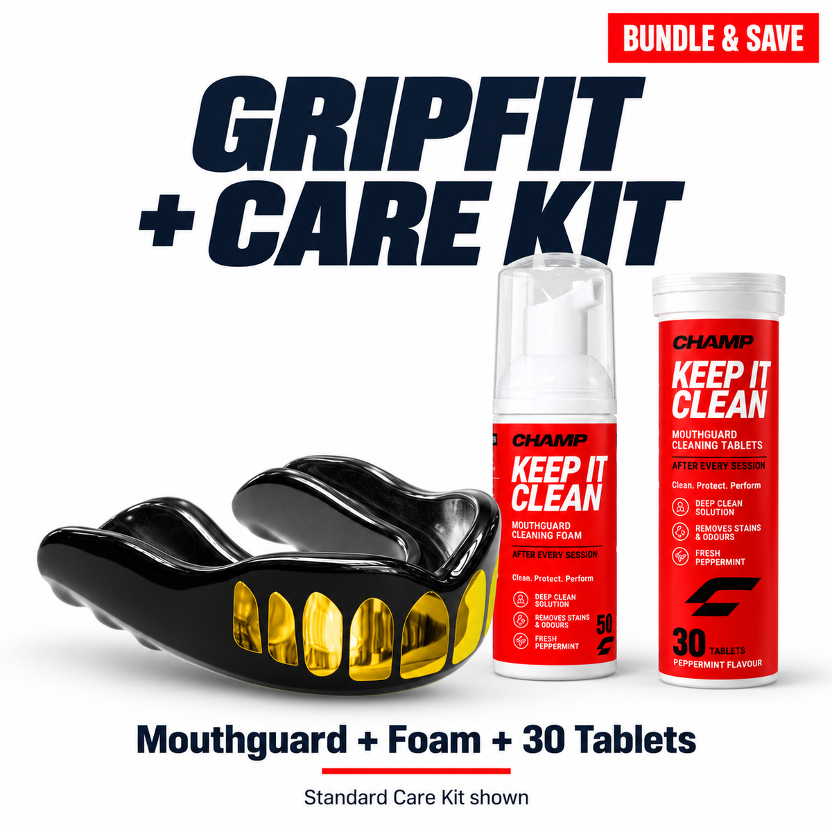 GripFIT Mouthguard + Care Kit bundle