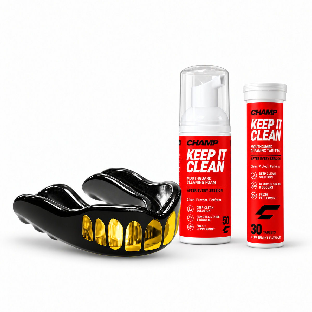 CHAMP GripFIT Mouthguard with Keep It Clean Care Kit